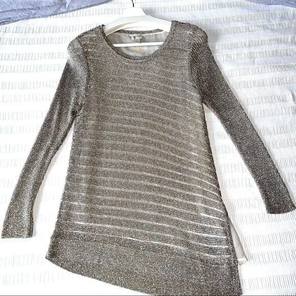 CHICO’S Silver Metallic Cardigan Sweater in Size S - Picture 4 of 5